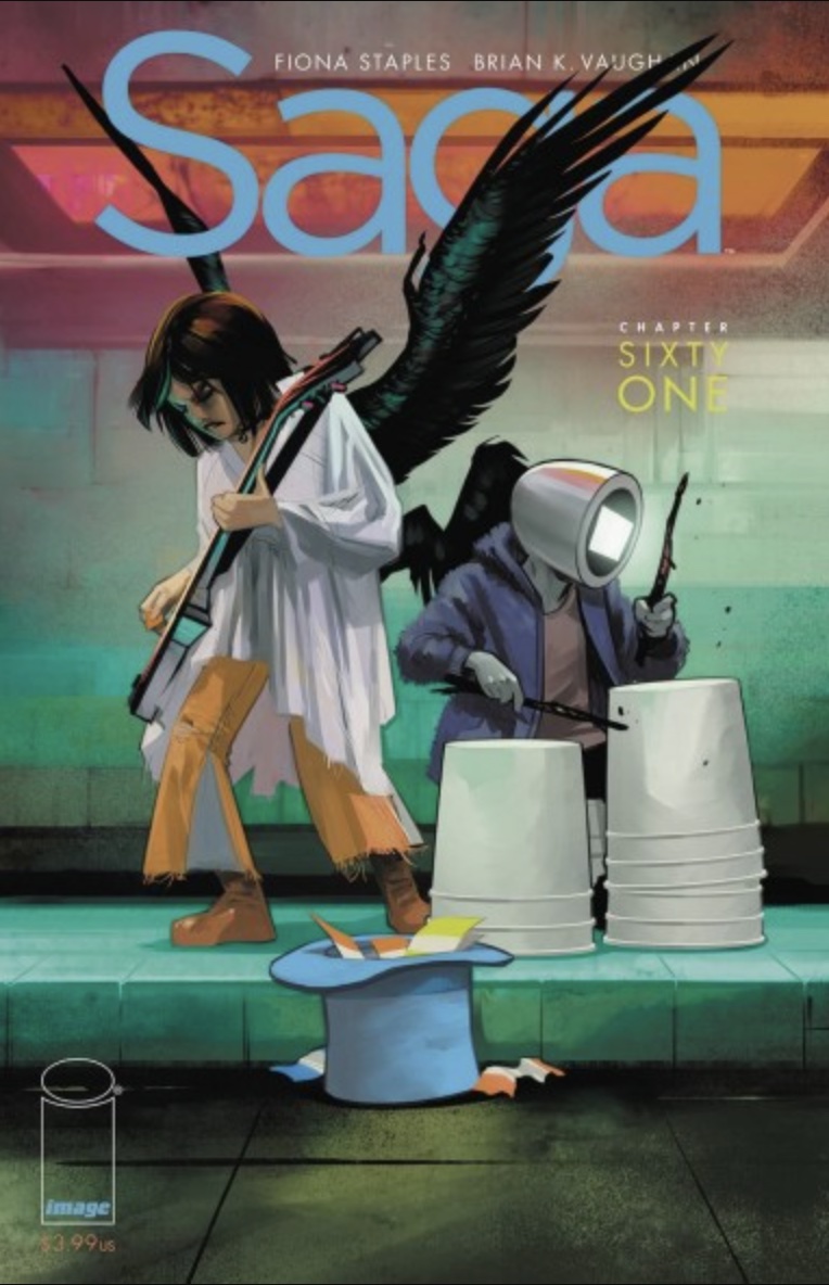 The cover of Saga issue 61.